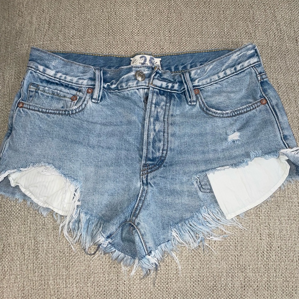 Denim Frayed Hem Women's Shorts